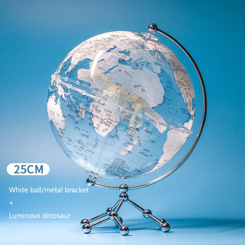

Transparent Hd Globe 20cm Teaching Metal Texture Globe Suspension Pendant Modern Simple Fashion Atmosphere