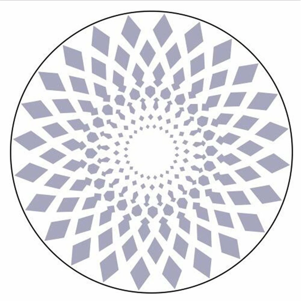 Круглая бархатная ковровая дорожка с геометрическим узором черного и белого