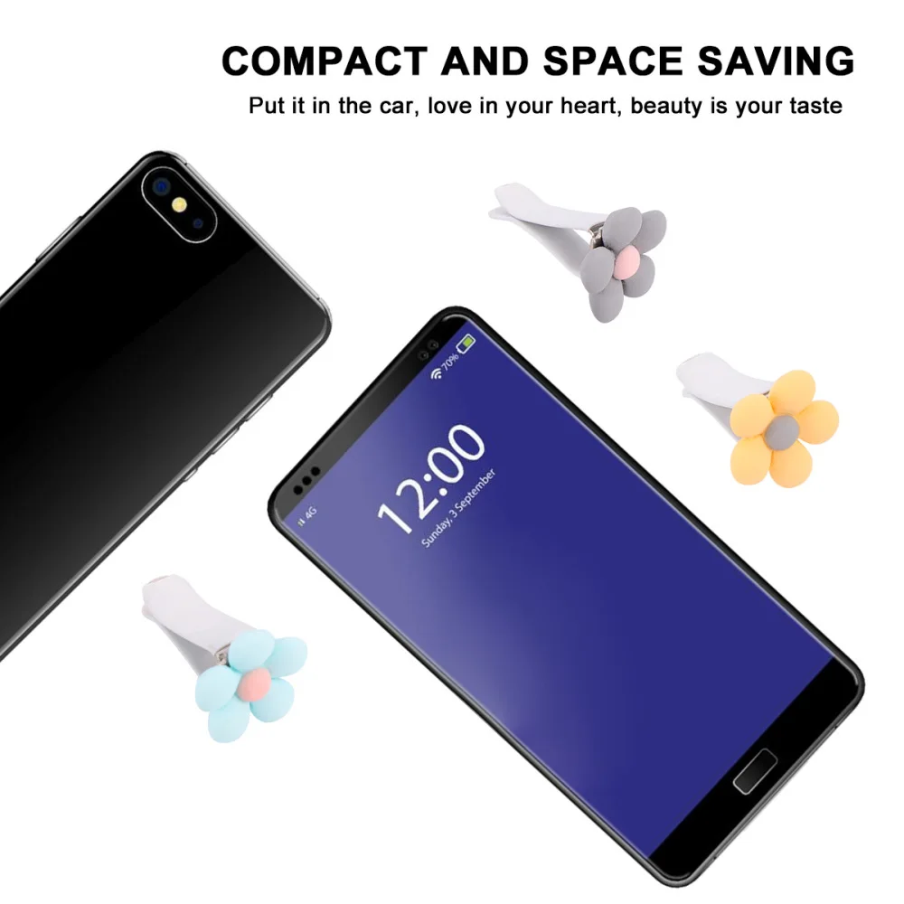 

10pcs Air Vent Decorations Resin Flowers Car Interior Accessories (Random Color)