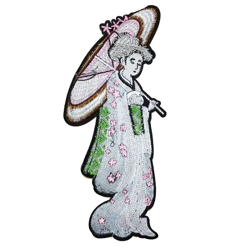 Аппликации женские в японском стиле с веером и зонтиком | Дом сад