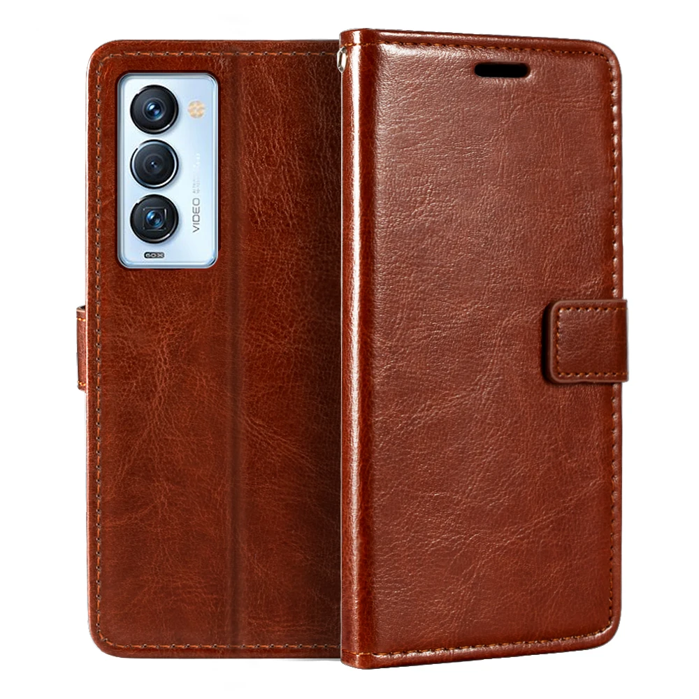 Чехол для Tecno Camon 18 Premier кошелек премиум-класса из искусственной кожи Магнитный