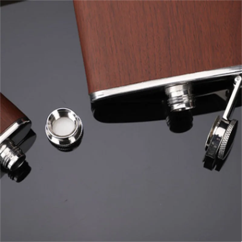 Высококачественная 9 унций деревянная фляжка набор виски вино нержавеющая сталь