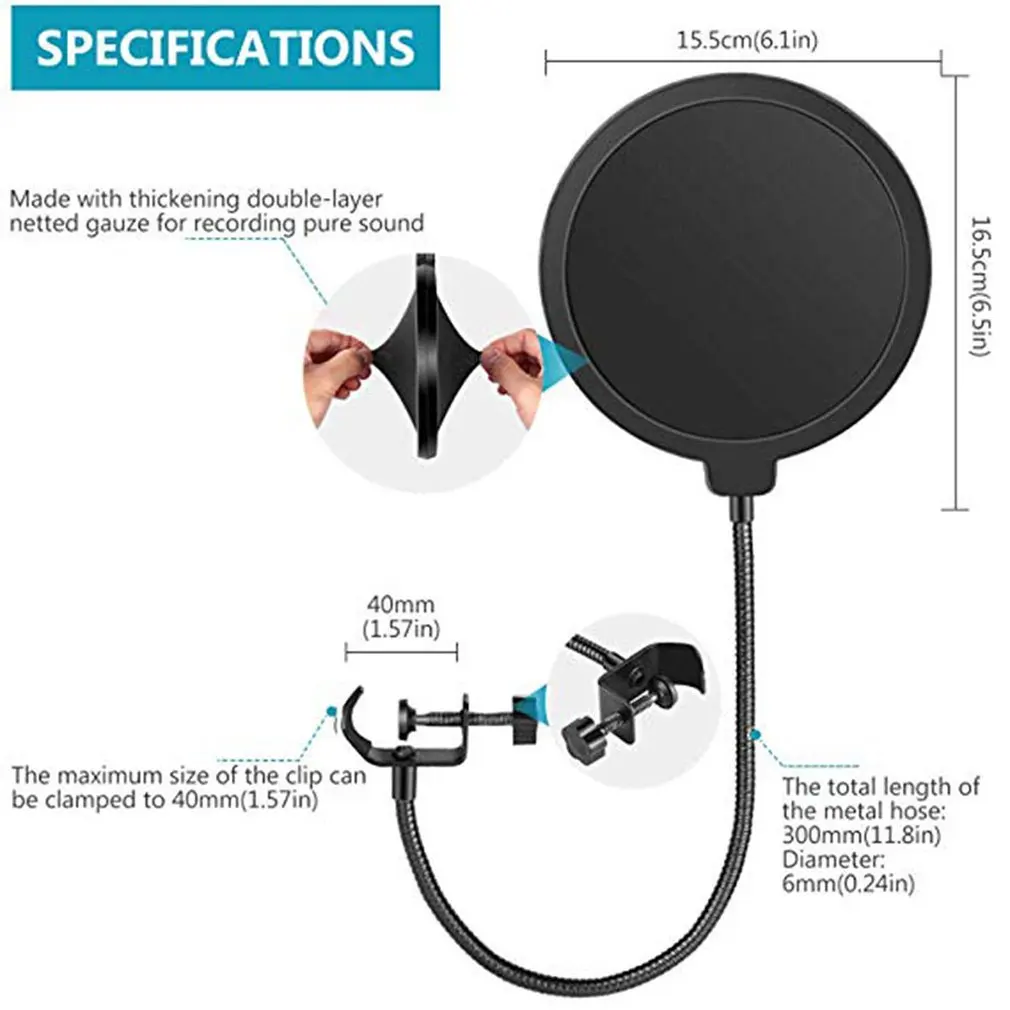 

High Quality Large Double Layer Recording Bop Portable Microphone Recording Bop Professional Recording Bop