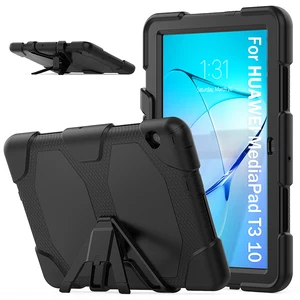 heavy duty rugged cover with kickstand for huawei mediapad t3 9 6 shockproof silicone casestylus free global shipping