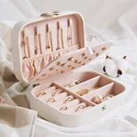 fresh simple jewelry storage box portable travel jewelry with earring panel watch bracelet ring necklace jewelry box