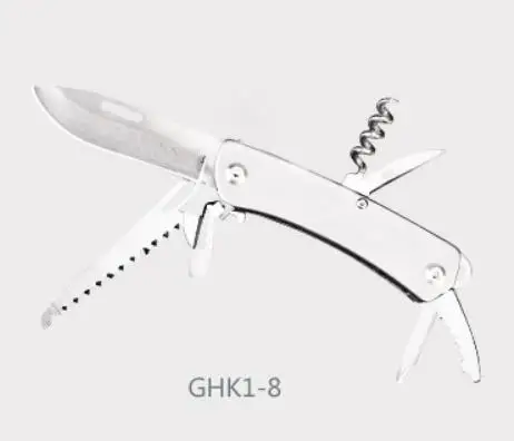 GHK1-8 440C Многофункциональный армейский нож из нержавеющей стали для выживания, складной нож, инструмент для самозащиты, швейцарский нож - Цвет: GHK1-8