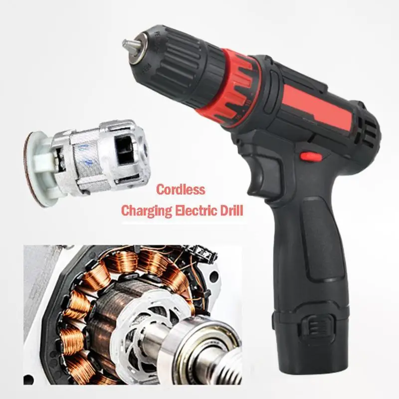 12V аккумуляторная Перезаряжаемые электрическая отвертка 18-шестерни кручения Регулирование безопасности Мини ручная дрель Мощность драйвер инструмент