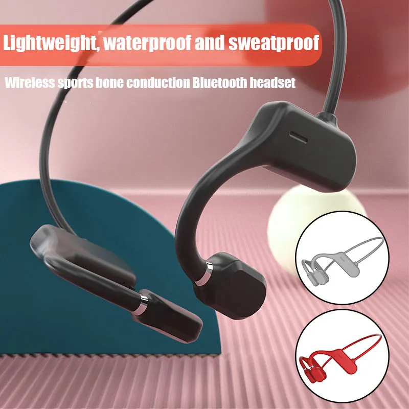 

Bone Conduction Headphones Bluetooth 5.0 Sports Open Ear Wireless Headset Sweatproof for Cycling Running Driving Gym JHP