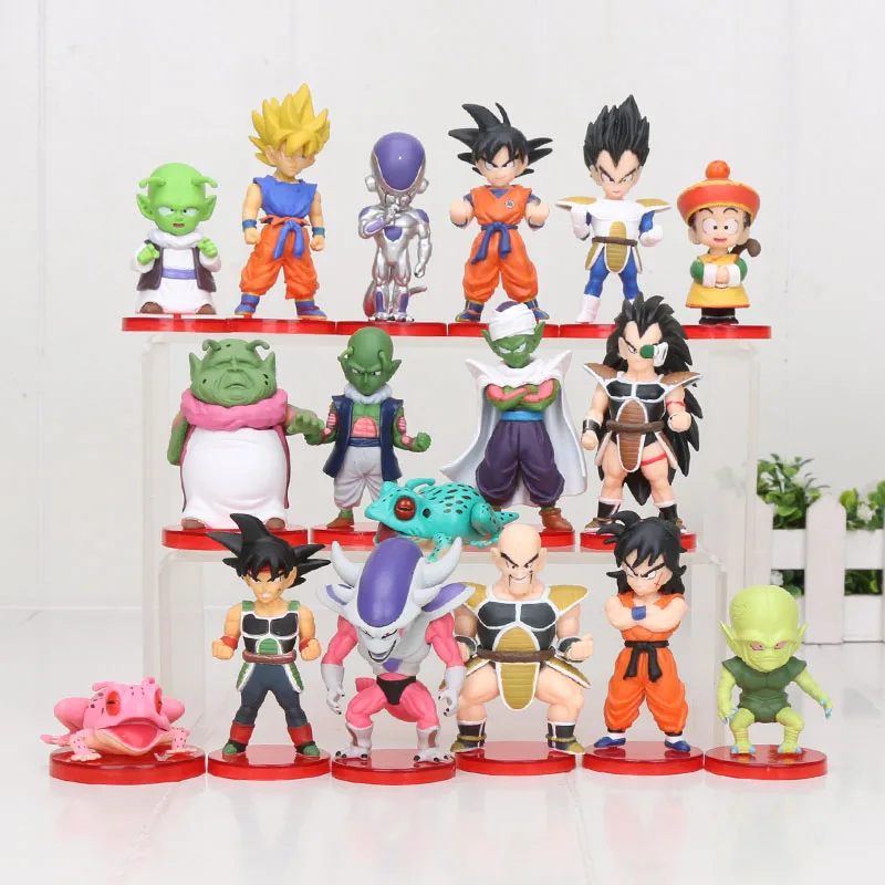 8 шт./компл. 3-10 см Dragon Ball Z WCF Сон Гоку Чичи DWC Gohan Piccolo Vegeta Nappa Raditz Freeza ПВХ фигурка модель игрушки