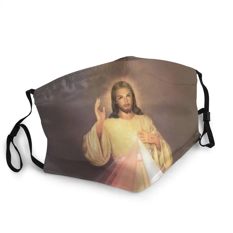 

Divine Mercy маска многоразовые Респиратор маска Для мужчин Иисус лицевая маска против дымки Пылезащитная крышка респиратор муфельная печь