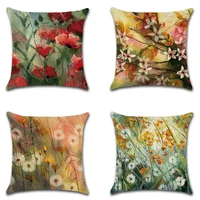 new spring plant flowers printing pillow cover home decoration sofe cushion cover linen pillowcase