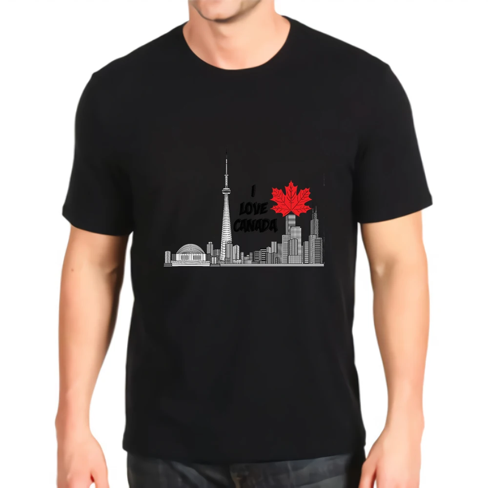 Новая футболка с принтом i love canada tri blend Свободный Мужской Топ индивидуальная Мода