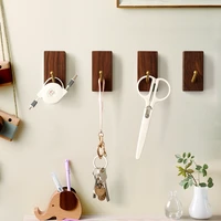 natural wood key holder wall mounted bathroom door hanger handbag hat scarf wall hook nordic home decoration self adhesive hooks
