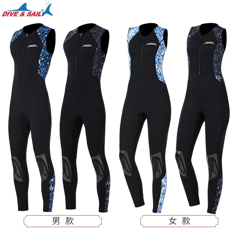 

Men Women 1.5mm Sleeveless Neoprene One-piece Wetsuit Triathlon Wetsuit Wet Suit Thickness Open Water Swimming Suit Front Zip