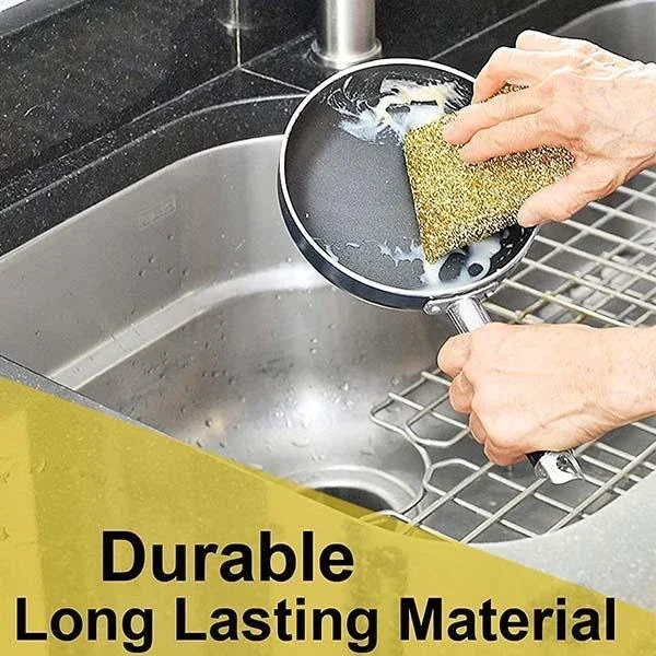 

4Pcs/Set Kitchen Scrubbing Sponge Steel Wire Dish Brush Heavy Duty Non-Scratch Cleaner Scouring Pads Cleaning Tools