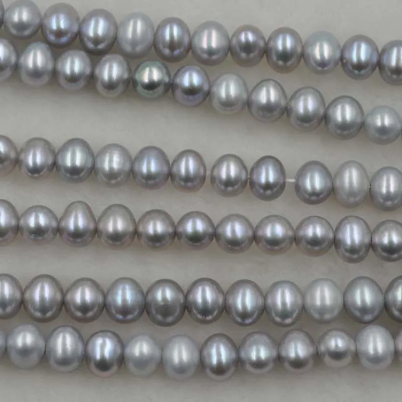 

Real Freshwater White Pearl 5.5-6*6.5-7 mm Potato Shape Loose Beads 5 Strands Throught Hole for Handmade Necklace DIY Jewlry
