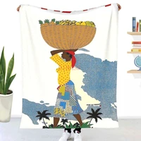 haiti vintage travel advertising print 3d printed flannel throw blanket bedspread sofa blankets