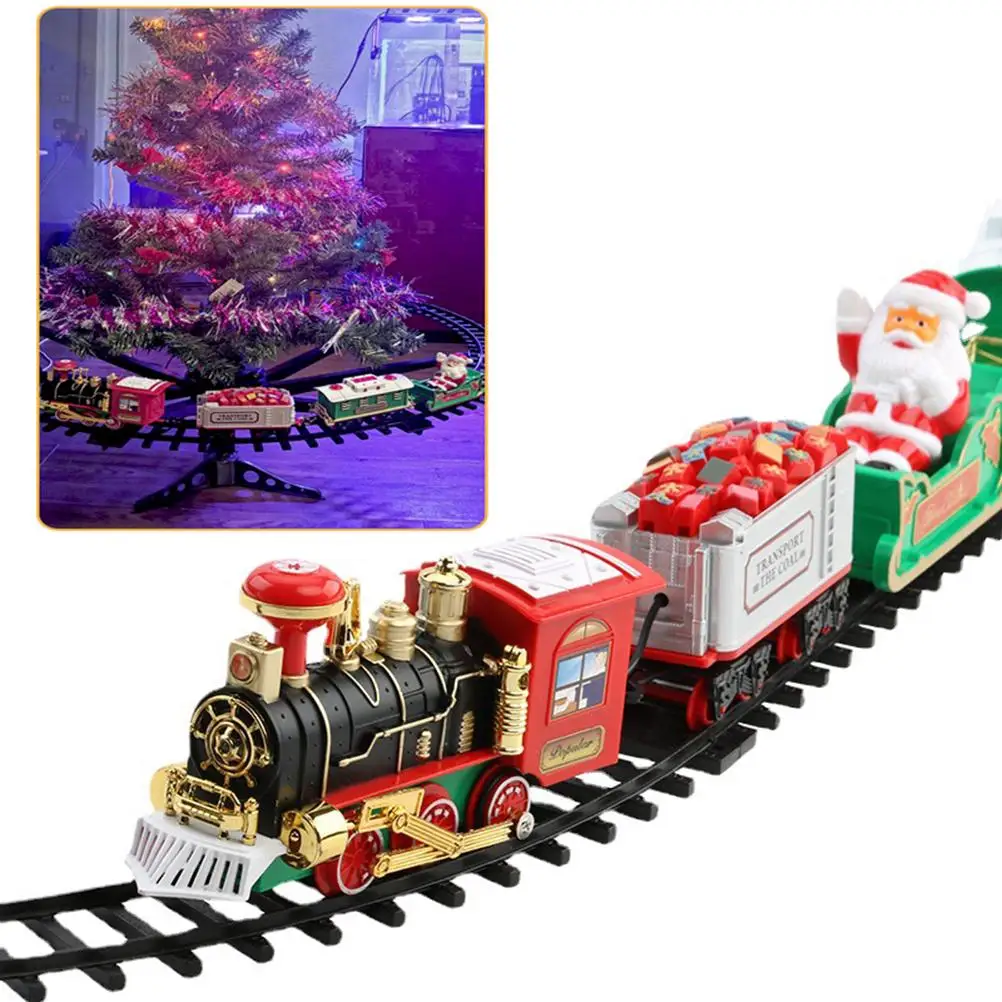 

Рождественская игрушка, набор поездов со светлым звуком, экспресс-доставка Санты, Рождественский поезд, игрушка, подарок для детей