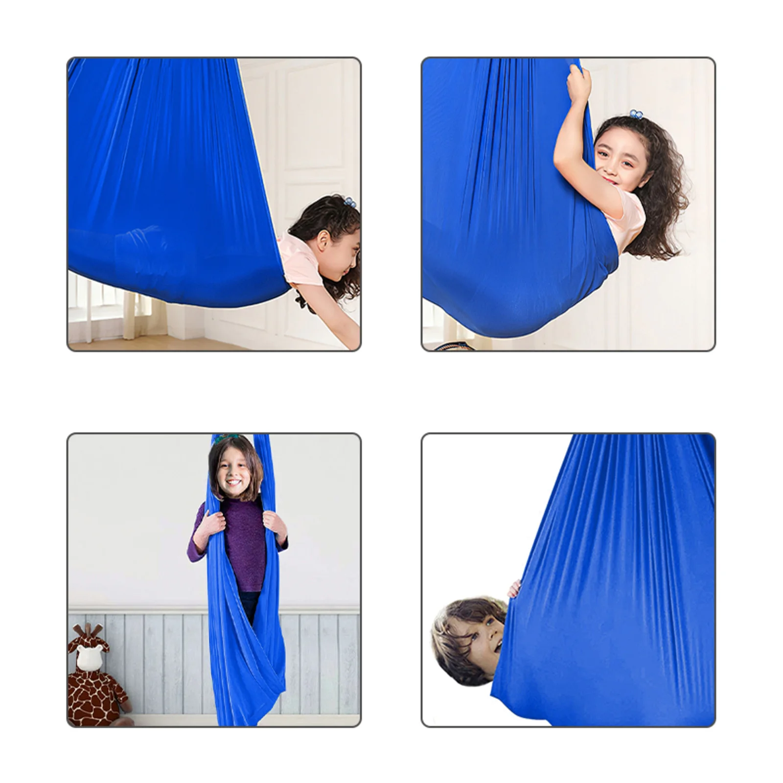 

Child Indoor Swing Toys Elastic Nylon Sensory Hammock With Installation Tools Outdoor Soft Parcel Steady Seat Therapy Swing
