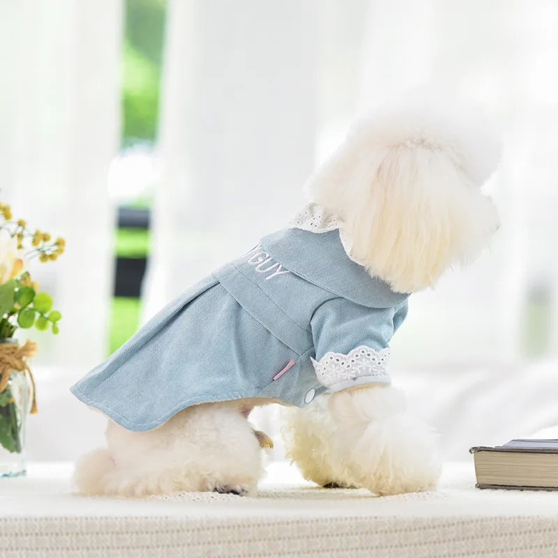 Осенне зимняя одежда для домашних животных маленьких собак розовый синий серый