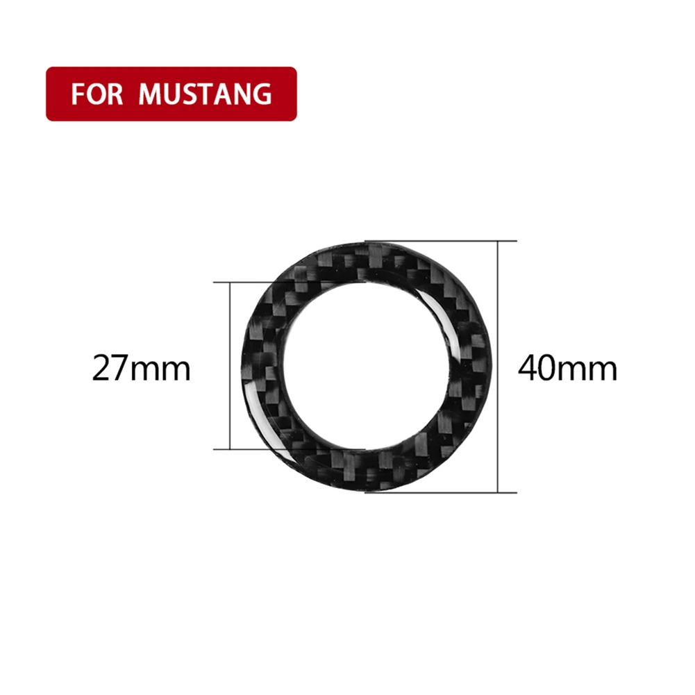 

Carbon Fiber Engine Start Stop Ignition Cover For Ford Mustang 2009-2013 Car Interior Trim Keyring Car Decoration Sticker Decals
