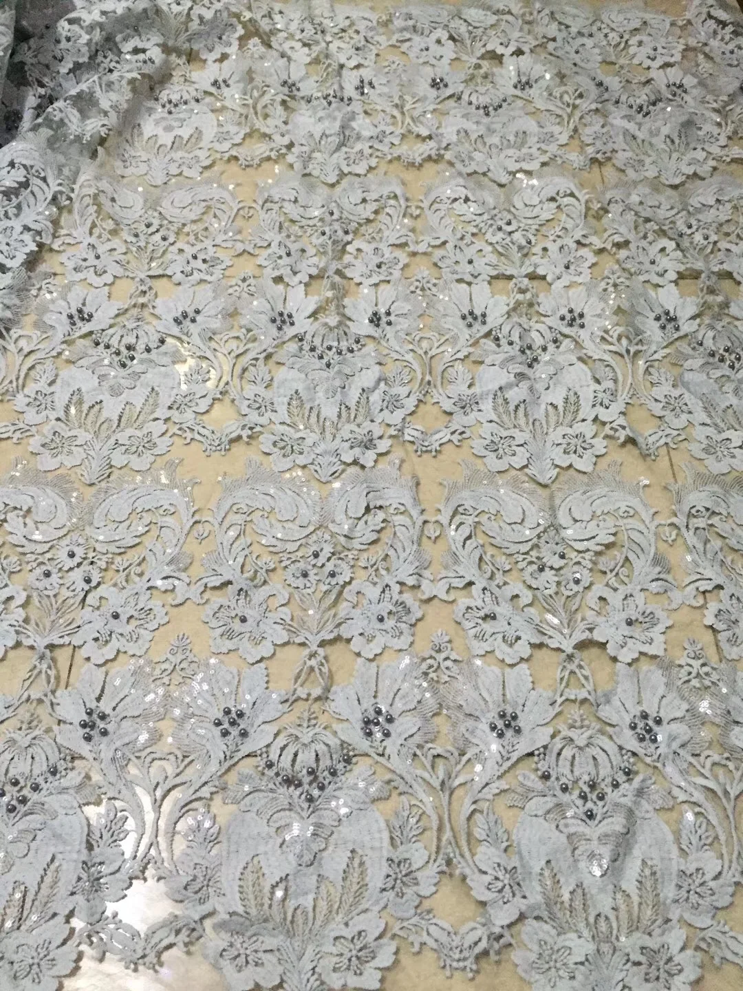 Лидер продаж кружевная ткань с блестками и бисером розовая/серая/белая/красная