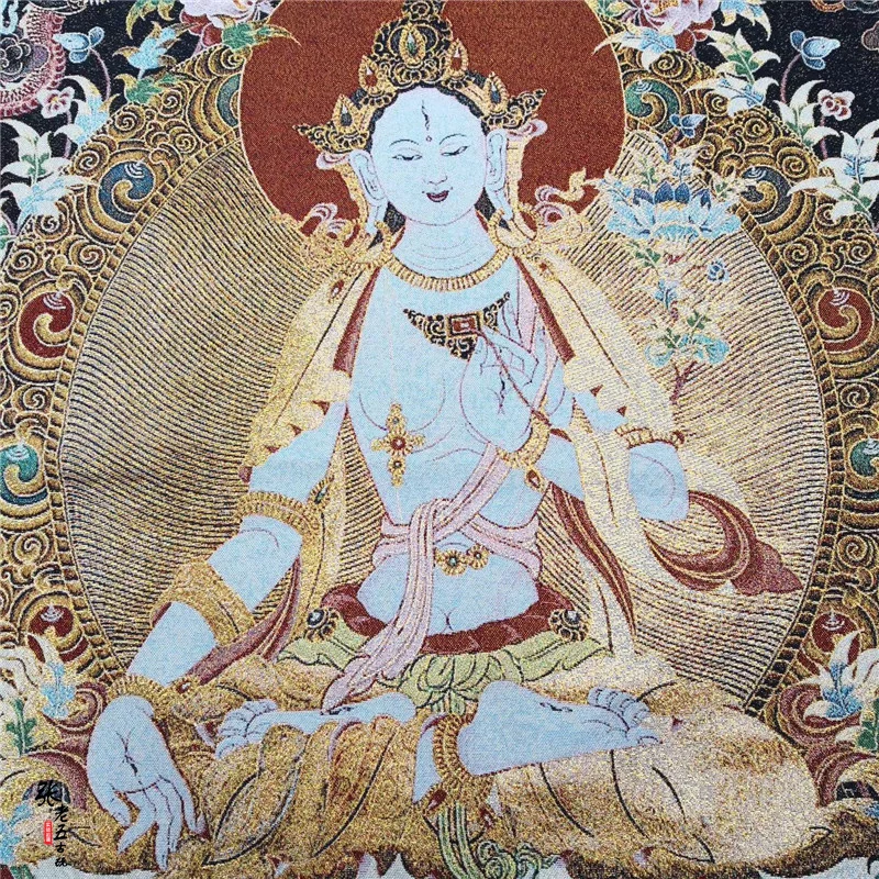 

Tibet, Nepal, Thangka portrait, brocade painting, silk religious figure, Bodhisattva, Thangka embroidery mural 16