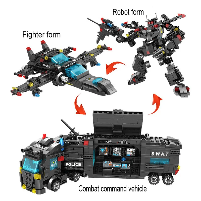 Robot City Police Station Car Building Blocks For SWAT Team Truck Technic Toy Boys Children toys Gift | Игрушки и хобби