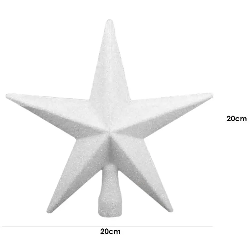 Хит продаж 20 см Звездные белые верхушки для рождественской елки пластиковая
