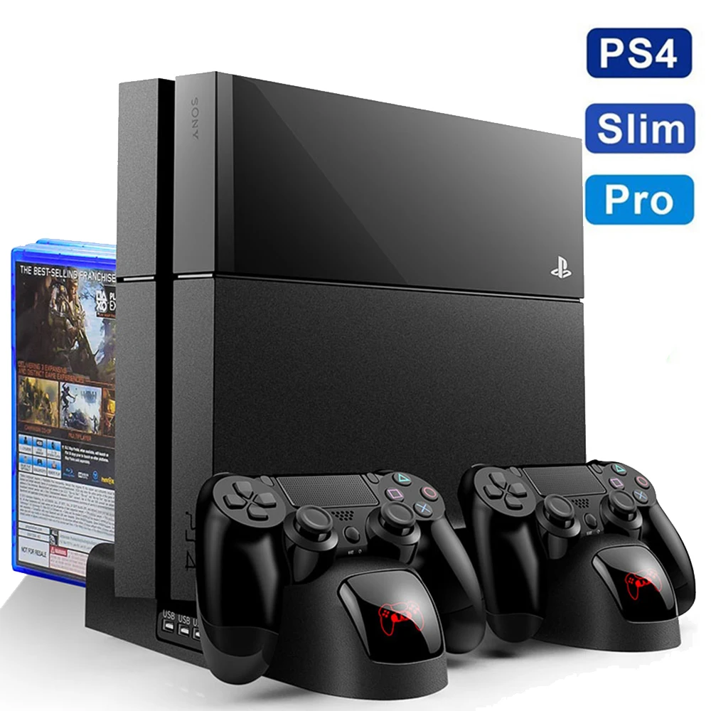 Двойное зарядное устройство для контроллеров PS4 Slim Pro вертикальная подставка с