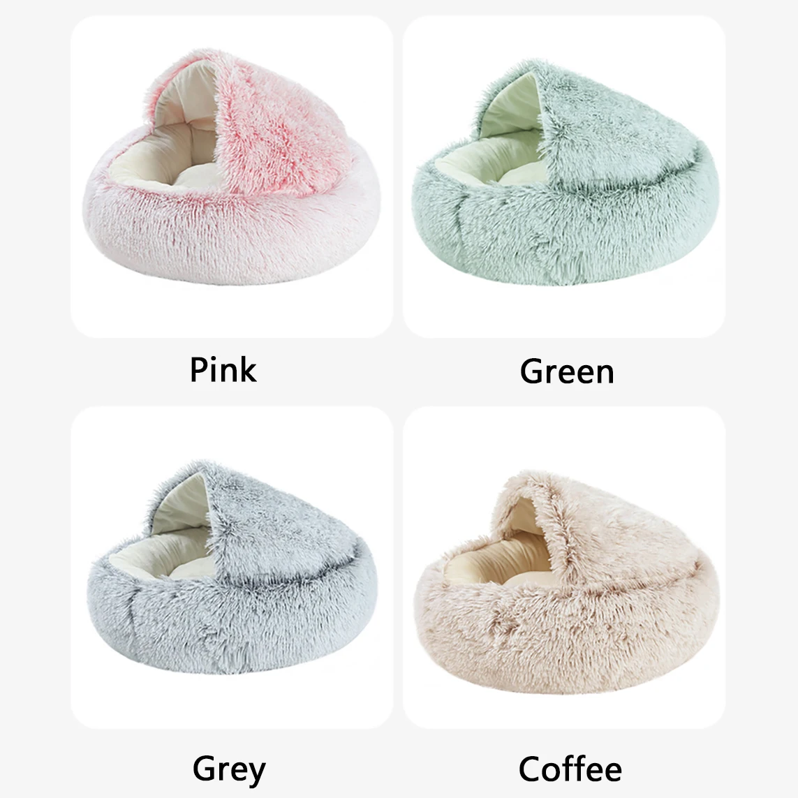 

New Warm Cat Bed Dog Mat Round Plush House Sofa Soft Sleeping Pets Bed For Cats Dogs Nest 2 In 1 Pet Cat Bed Mat Cushion Basket