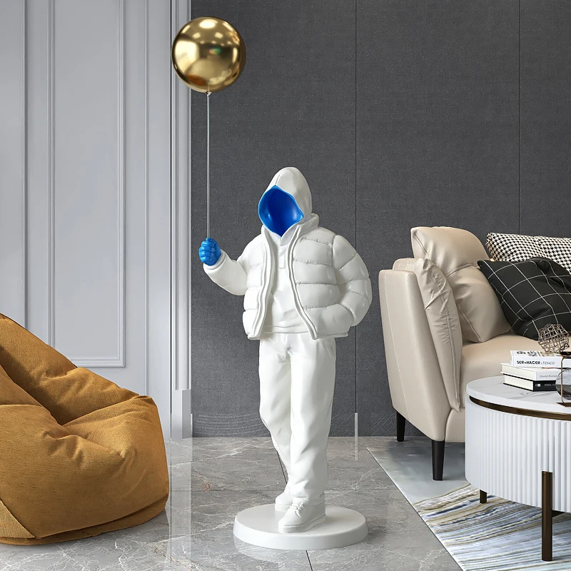 

Nordic Style Originality Balloon Boy Floor Figure Statue Home Decoration Large Landing Living Room Decor Art Sculpture Figurine