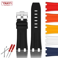 rubber watch strap 28mm watchband for ap 15703 26470so royal oak offshore mens sports watch high quality strap bracelet