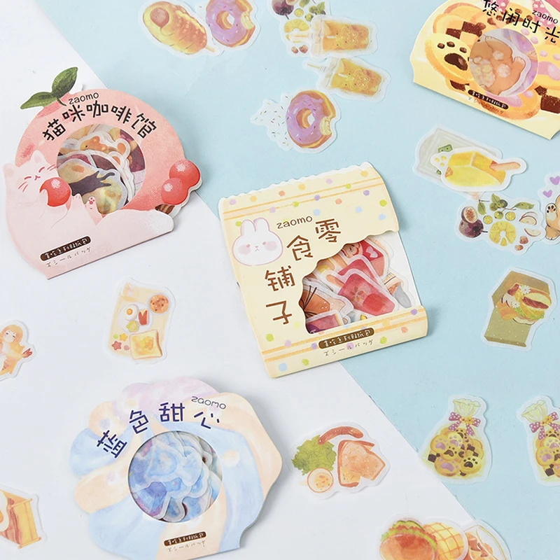 

40 Pcs Cute Delicious Food Washi Sticker Diy Decorative Diary Journal Scrapbooking Planner Album Stickers Aesthetic Stationery