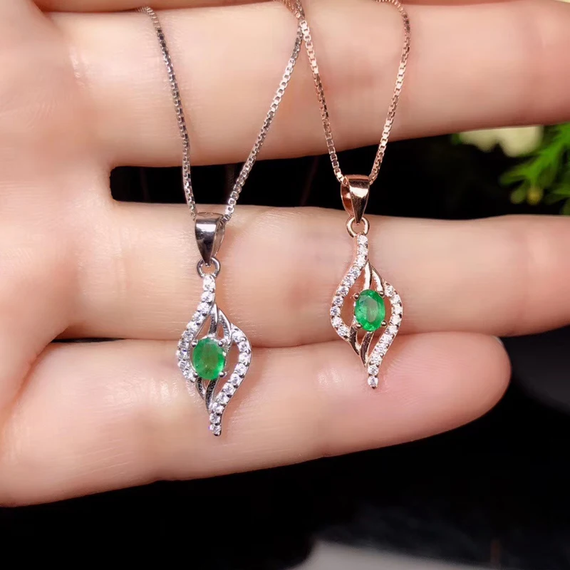 CoLife Jewelry Natural Emerald Ring Pendant Set for Wedding Zambia Silver Gift Woman | Украшения и аксессуары