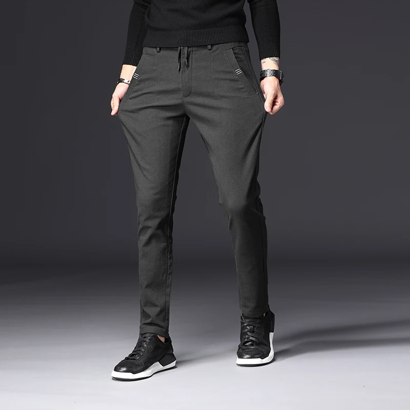 Vomint новые мужские брюки плюс бархат карман стрейч Тонкий пошив сезоны Прямые