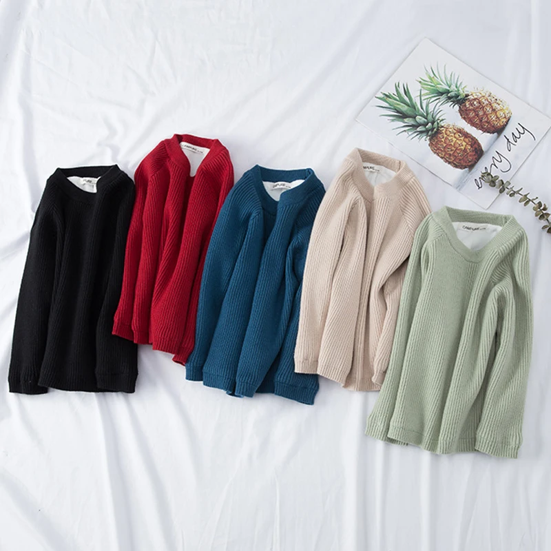 

Children's Sweater Autumn winter Candy colors pullover sweater Kids Boys Girls Sweaters Knit Thick Warm Sweater Outerwea