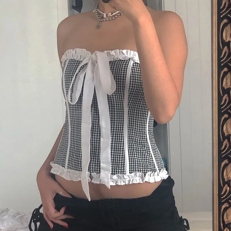 Сексуальный укороченный Топ без бретелек с открытыми плечами Женская