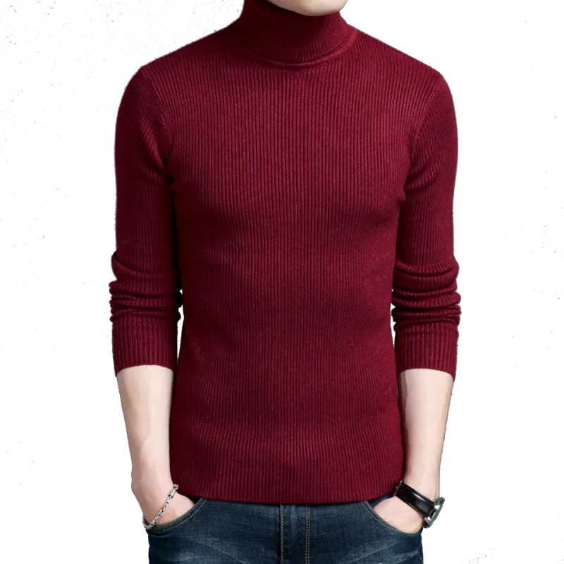 Мужской свитер 2020 новый осенне зимний мужской однотонный Повседневный с высоким