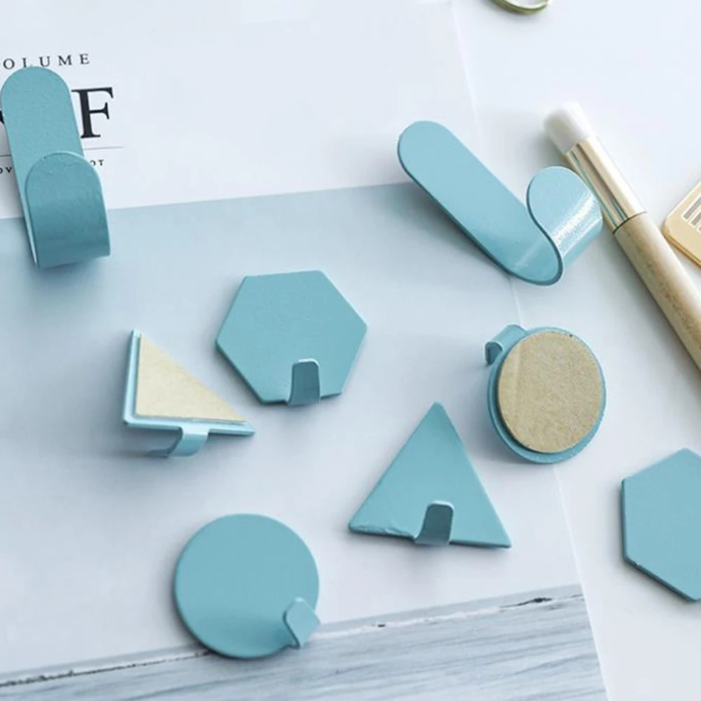 4 шт. Сильная Липкость Бесшовные Съемные круглые геометрические железные вешалки