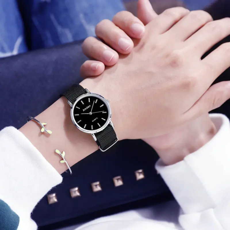 Ремешок для часов лаконичные холщовые наручные часы ультратонкие кварцевые