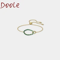 high quality swa 2021 new retro simple irregular green geometric crystal adjustable bracelet female bracelet jewelry