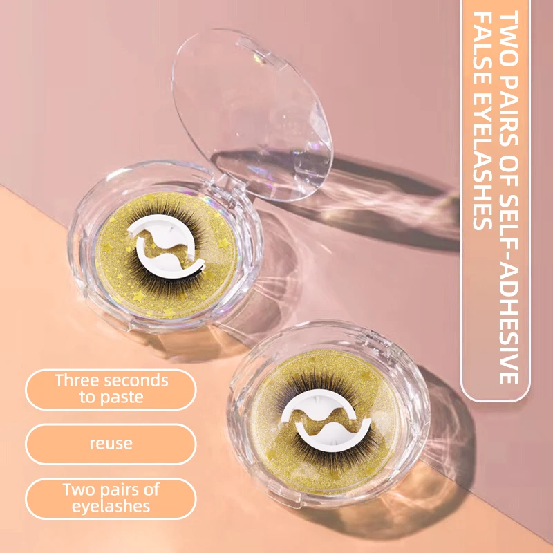 Многоразовые самоклеящиеся ресницы натуральные Многослойные двусторонние