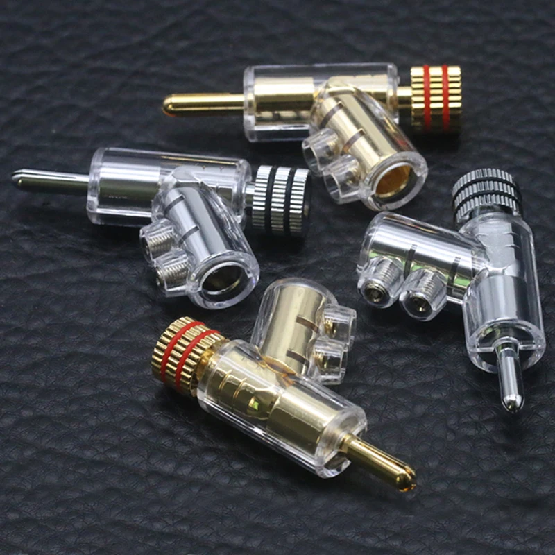 4 шт. Высокопроизводительные Позолоченные Родиевые вилки типа банан Hi Fi