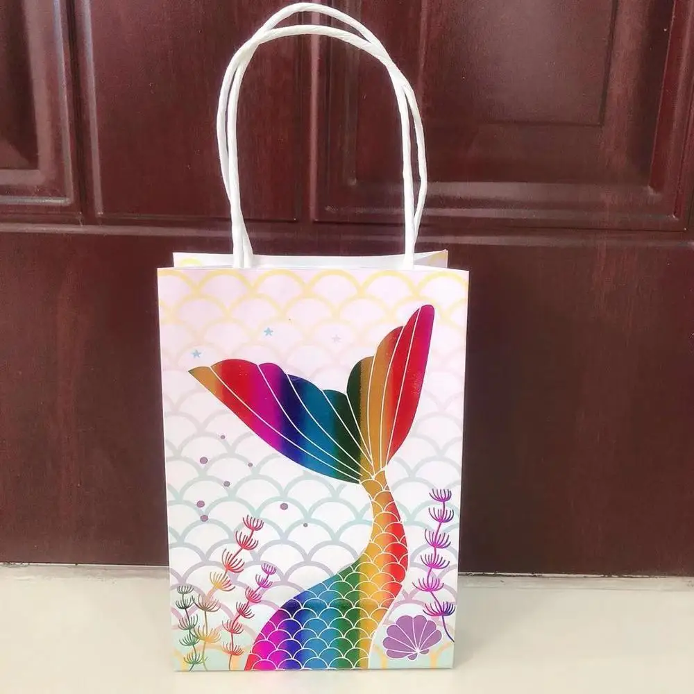 Multicolor 1 5 шт./компл. хвост русалки крафтовый бумажный пакет бумажный подарочный пакет мешок детский душ Подарочная коробка конфет вечерние сувениры свадебные принадлежности - Цвет: Multicolor 1