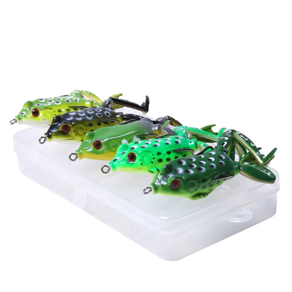 1 коробка/5 шт. бионические рыболовные приманки практичные в форме лягушки