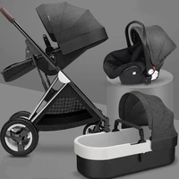 2020 new baby trolley high landscape 3 in 1 baby stroller double faced children free shipping in four seasons in Russia