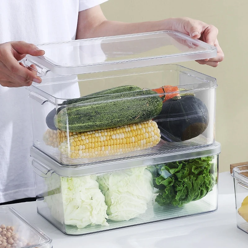 

3Pcs Storage Box Egg Box Transparent Refrigerator Storage Box Food Preservation Box Drawer Type Pet Fruit Storage Box