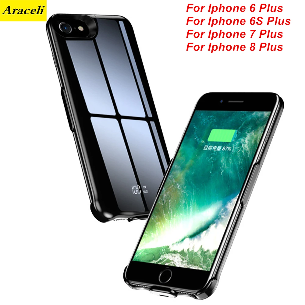 8000 мАч для Iphone 6 Plus 6s 7 8 чехол аккумулятора с цифровым дисплеем умный внешний