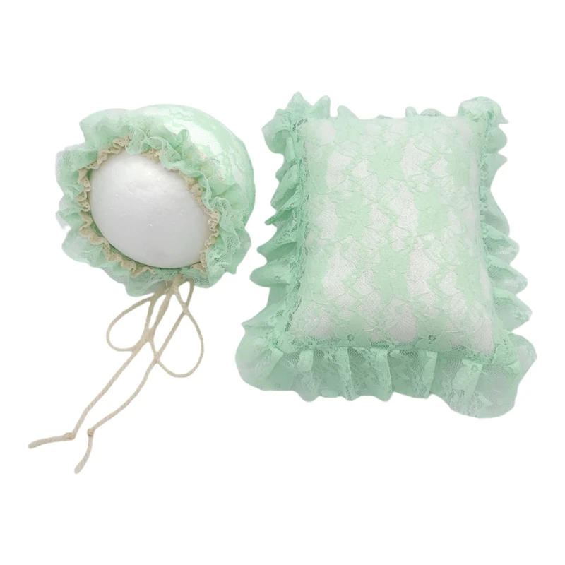 

2 Pcs/Set Baby Infants Lace Hat Pillow Posing Aid Newborn Photograph Accessories